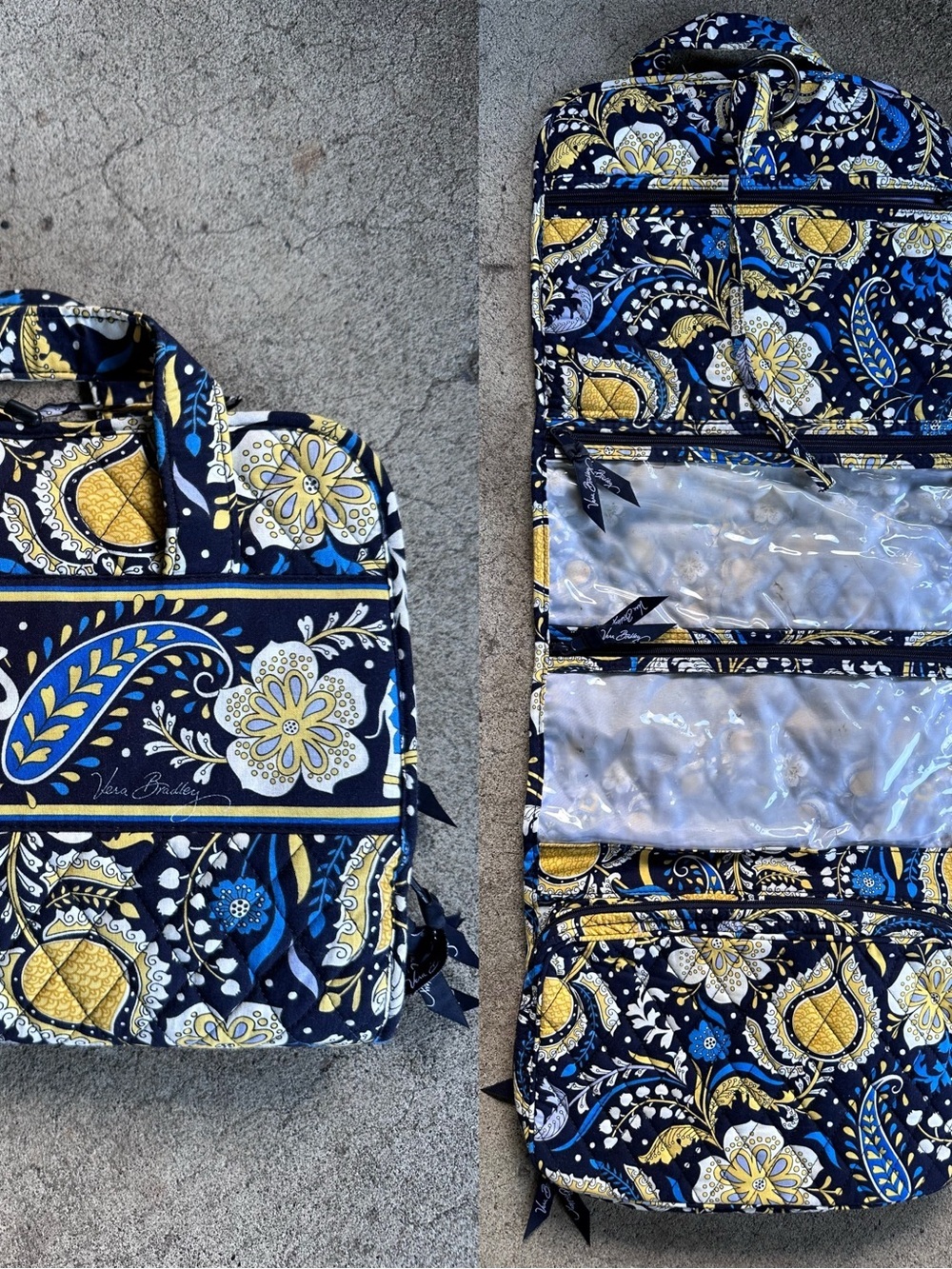 Vera Bradley Hanging Accessory Ellie Blue Paisley Organizer